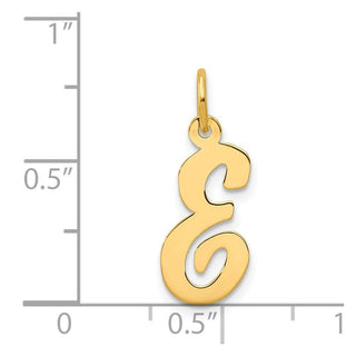 14k Yellow Gold Medium Script Initial E Charm
