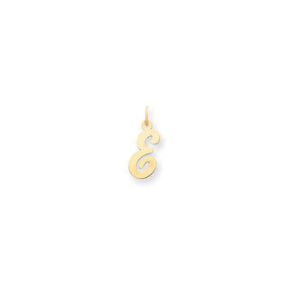 14k Yellow Gold Medium Script Initial E Charm