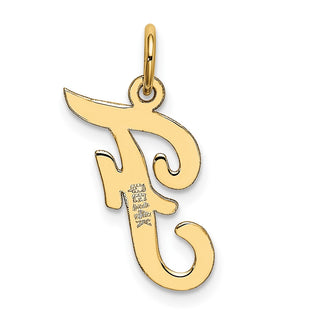 14k Yellow Gold Medium Script Initial F Charm