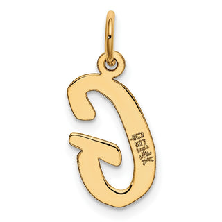 14k Yellow Gold Medium Script Initial G Charm