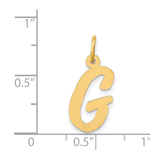 14k Yellow Gold Medium Script Initial G Charm