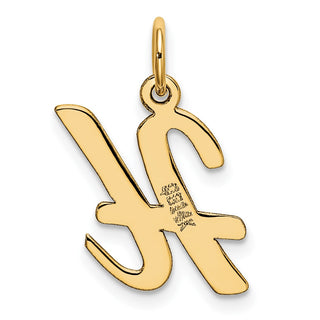 14k Yellow Gold Medium Script Initial H Charm
