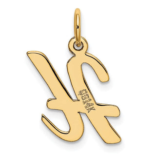 14k Yellow Gold Medium Script Initial H Charm
