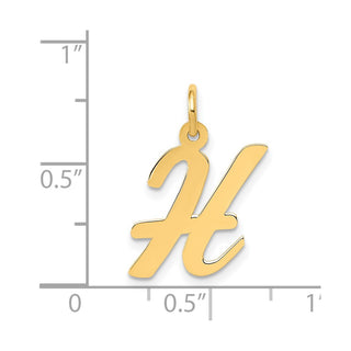 14k Yellow Gold Medium Script Initial H Charm