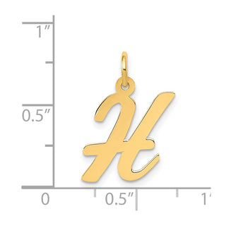 14k Yellow Gold Medium Script Initial H Charm