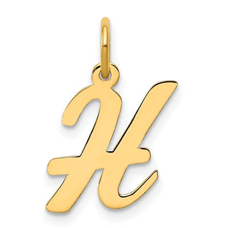14k Yellow Gold Medium Script Initial H Charm