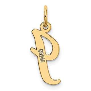 14k Yellow Gold Medium Script Initial I Charm