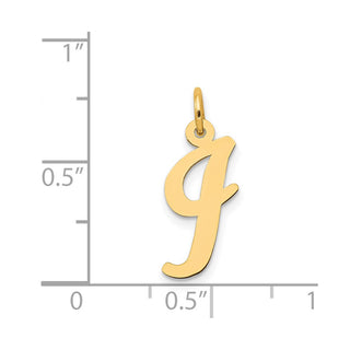 14k Yellow Gold Medium Script Initial I Charm