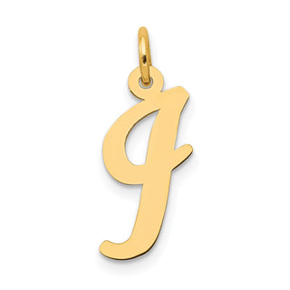 14k Yellow Gold Medium Script Initial I Charm