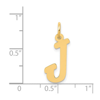 14k Yellow Gold Medium Script Initial J Charm