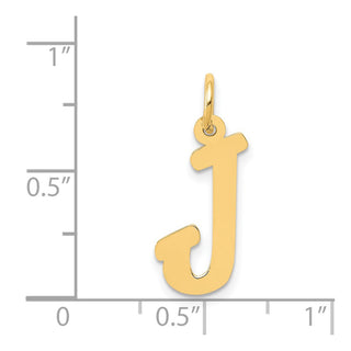 14k Yellow Gold Medium Script Initial J Charm