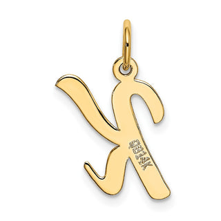14k Yellow Gold Medium Script Initial K Charm
