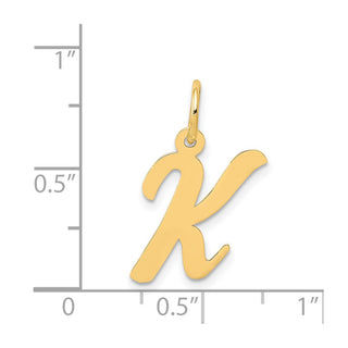 14k Yellow Gold Medium Script Initial K Charm