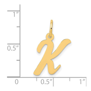 14k Yellow Gold Medium Script Initial K Charm