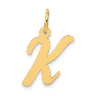 14k Yellow Gold Medium Script Initial K Charm