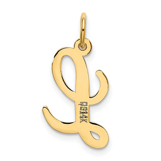 14k Yellow Gold Medium Script Initial L Charm