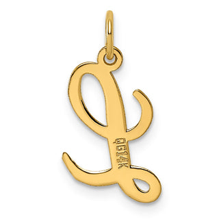 14k Yellow Gold Medium Script Initial L Charm