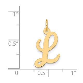 14k Yellow Gold Medium Script Initial L Charm