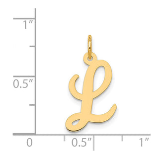 14k Yellow Gold Medium Script Initial L Charm