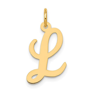 14k Yellow Gold Medium Script Initial L Charm