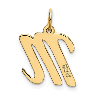 14k Yellow Gold Medium Script Initial M Charm