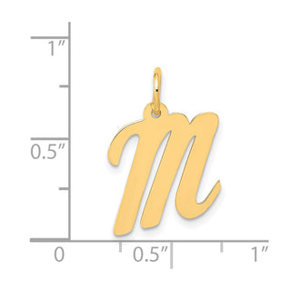 14k Yellow Gold Medium Script Initial M Charm