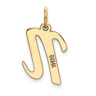 14k Yellow Gold Medium Script Initial N Charm
