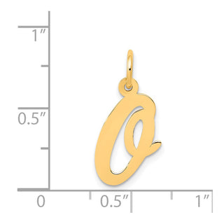 14k Yellow Gold Medium Script Initial O Charm