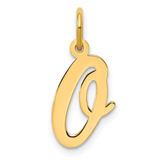 14k Yellow Gold Medium Script Initial O Charm