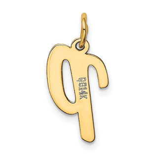 14k Yellow Gold Medium Script Initial P Charm