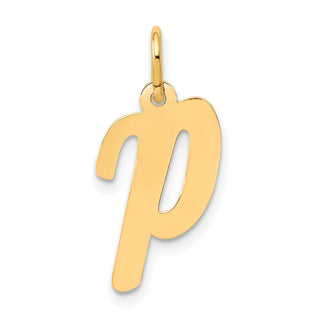 14k Yellow Gold Medium Script Initial P Charm