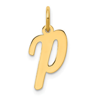 14k Yellow Gold Medium Script Initial P Charm