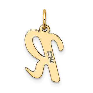 14k Yellow Gold Medium Script Initial R Charm