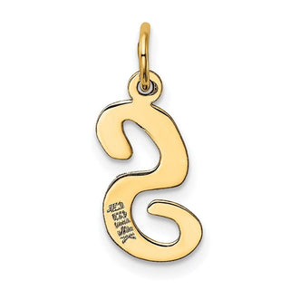 14k Yellow Gold Medium Script Initial S Charm