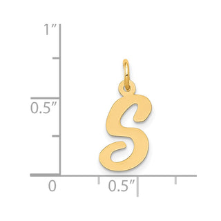 14k Yellow Gold Medium Script Initial S Charm