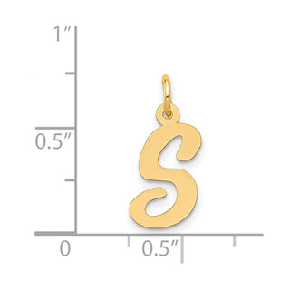 14k Yellow Gold Medium Script Initial S Charm