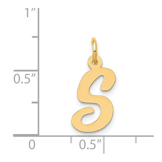 14k Yellow Gold Medium Script Initial S Charm