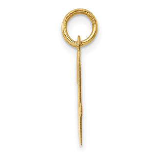 14k Yellow Gold Medium Script Initial V Charm