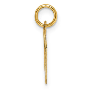 14k Yellow Gold Medium Script Initial W Charm