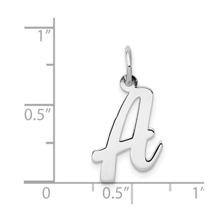 14K White Gold Medium Script Initial A Charm