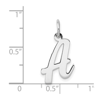 14K White Gold Medium Script Initial A Charm