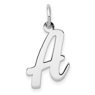 14K White Gold Medium Script Initial A Charm