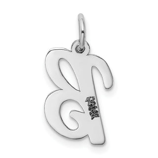 14K White Gold Medium Script Initial B Charm