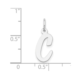 14K White Gold Medium Script Initial C Charm