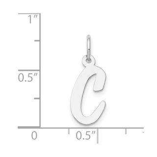 14K White Gold Medium Script Initial C Charm