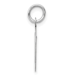 14K White Gold Medium Script Initial D Charm