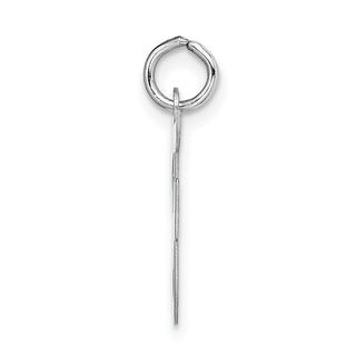 14K White Gold Medium Script Initial F Charm