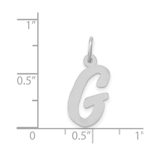 14K White Gold Medium Script Initial G Charm