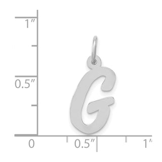 14K White Gold Medium Script Initial G Charm