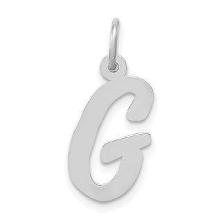 14K White Gold Medium Script Initial G Charm